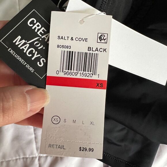 Salt and Cove Swim Womens sz XS Tankini Black Witchy Goth Basic Straps - Picture 4 of 7